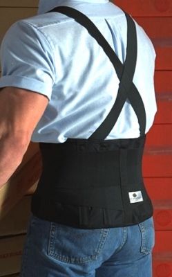 3259 Black Back Support Spandex W/ Suspenders