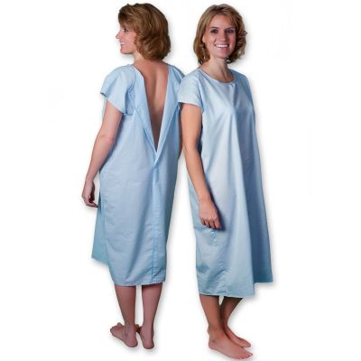 953 Blue, Full Open Back Patient Gown