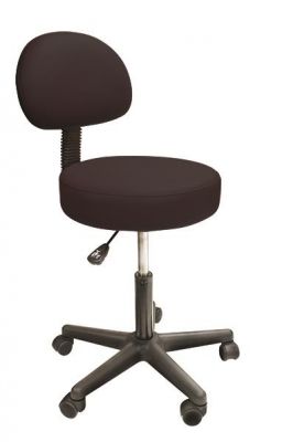 Therapy Swivel Stool With Back - Black